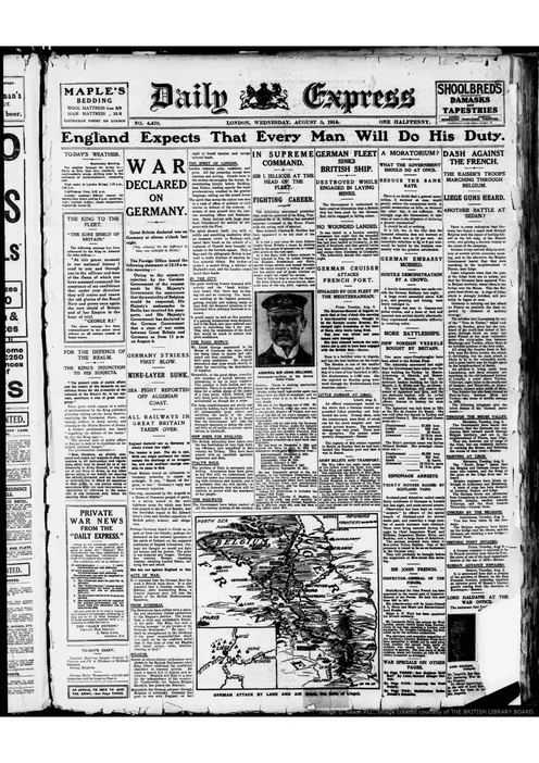 Daily Express - 4 août 1914