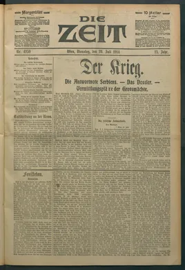 Die Zeit - 28 septembre 1914